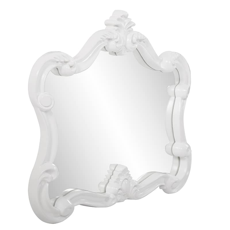 Allan Andrews Veruca Glossy White Framed Accent Wall Mirror - 28" H x 32" W x 2" D