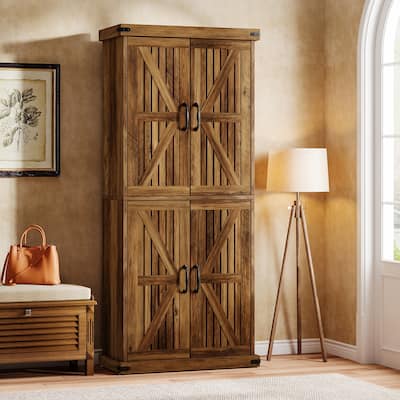 71" 6-Tier Tall Shoe Cabinet with Doors