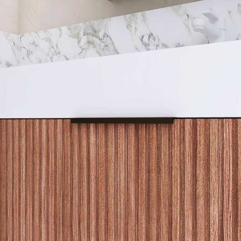 Freestanding Bathroom Vanity with White Integrated Solid Surface Sink