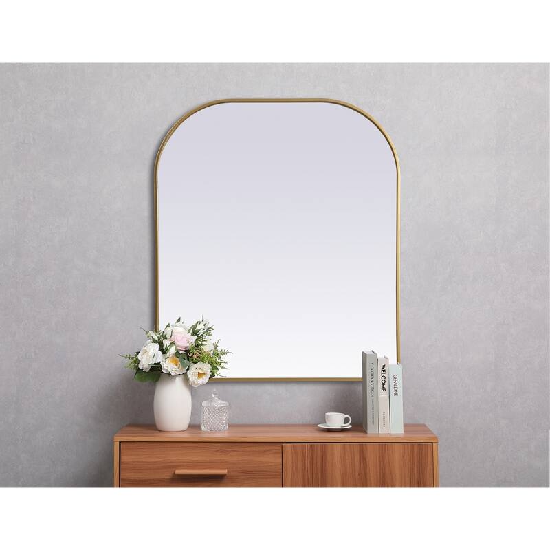 Indigo Home Metal Frame Arch Mirror 36x34 Inch