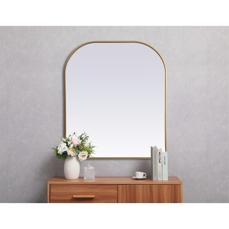 Indigo Home Metal Frame Arch Mirror 36x42 Inch
