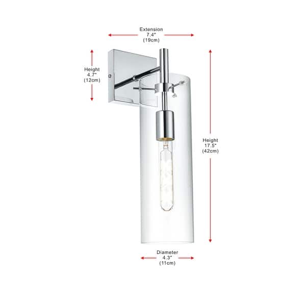 dimension image slide 1 of 2, Elegant Lighting LD2362 Savant 18" Tall Bathroom Sconce