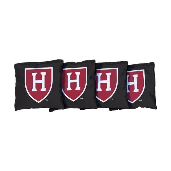 slide 2 of 3, Harvard University Crimson Cornhole Bags Black All-Weather Resin Filled