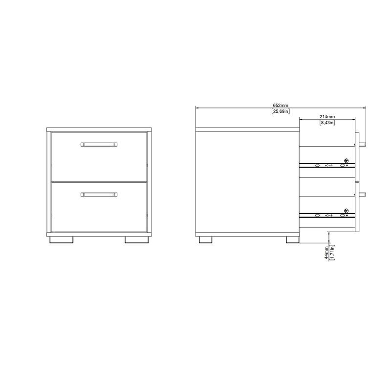Porch & Den Sofia 2 Drawer Nightstand, Jackson Hickory
