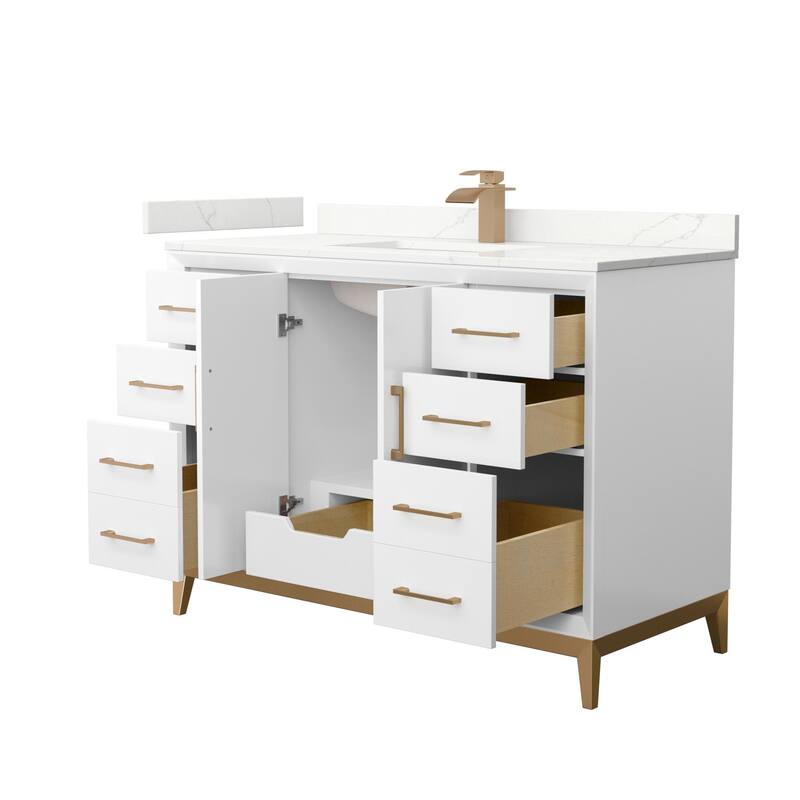 Wyndham Collection WCH818148S-QTZ-UNSMXX Amici 48" Free Standing