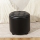 preview thumbnail 16 of 49, Adeco Faux Leather Round Storage Ottoman with Tufted