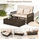 preview thumbnail 10 of 18, Gymax Patio Rattan Daybed Wicker Loveseat Sofa w/ Multifunctional