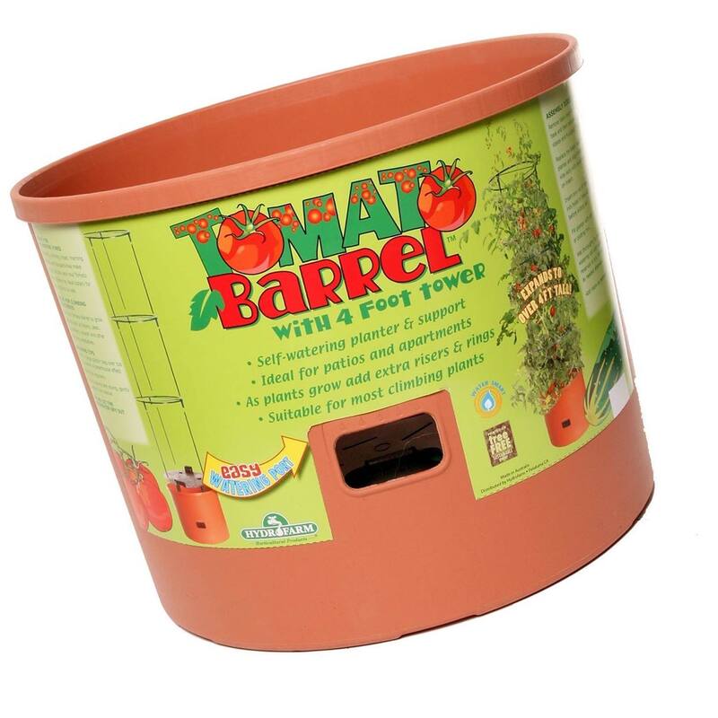 Hydrofarm GCTB Tomato Barrel Pot Garden Planting System and 4 Foot Trellis Tower - 3