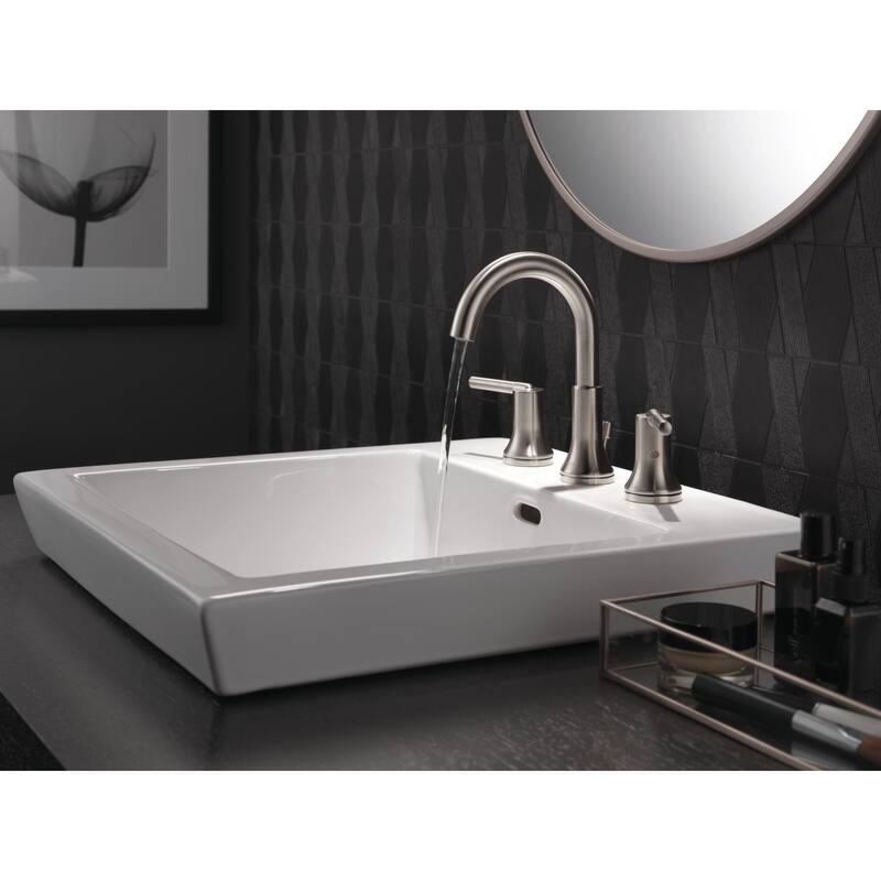 Delta Trinsic Widespread Bathroom Faucet with Metal Drain Assembly -
