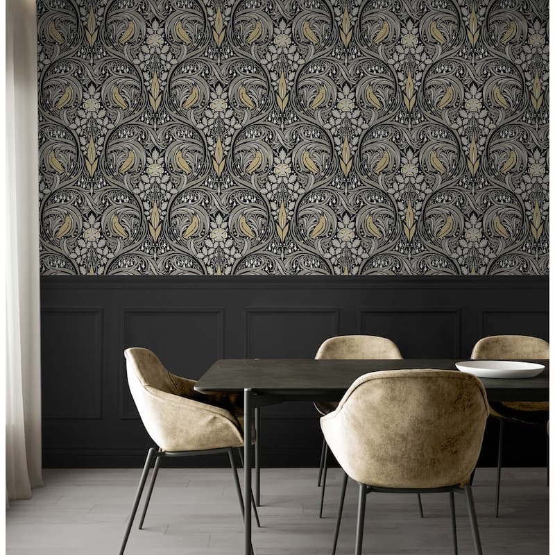 NextWall Bird Ogee Peel and Stick Wallpaper