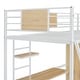 preview thumbnail 10 of 18, Modern Style Twin Size Loft bed with L-shape Desk and Wardrobe,4-step Ladder/Integrated Study Space