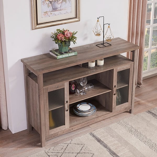 Shop 52 Inch Farmhouse Wood Buffet Storage Cabinet On Sale Overstock 31733092