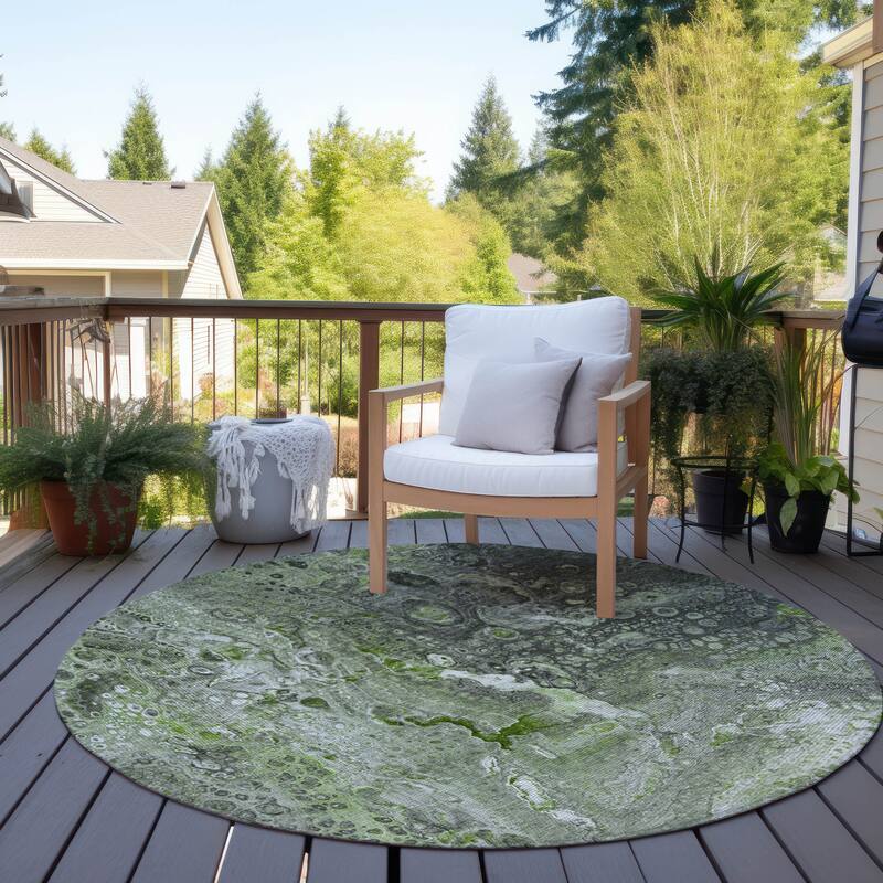 Machine Washable Indoor/ Outdoor Chantille Modern Abstract Rug