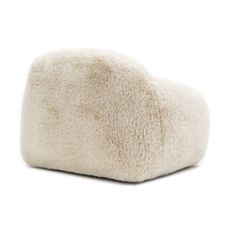 Furniture of America Cynra Modern 45-inch Faux Fur Swivel Arm Chair with Ball Pillow