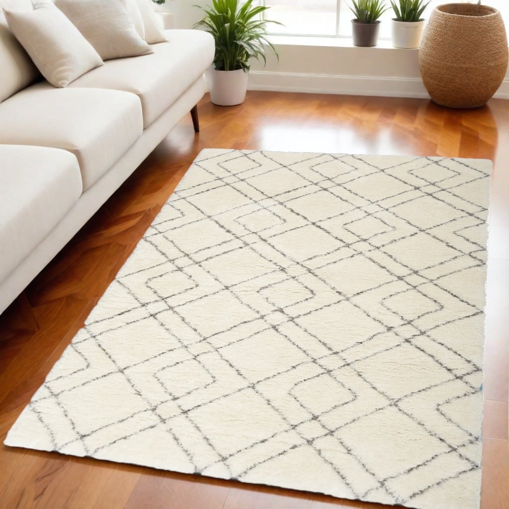 Geometric Modern Stain Resistant Soft Area Rug - 87' X '63' X '1.58