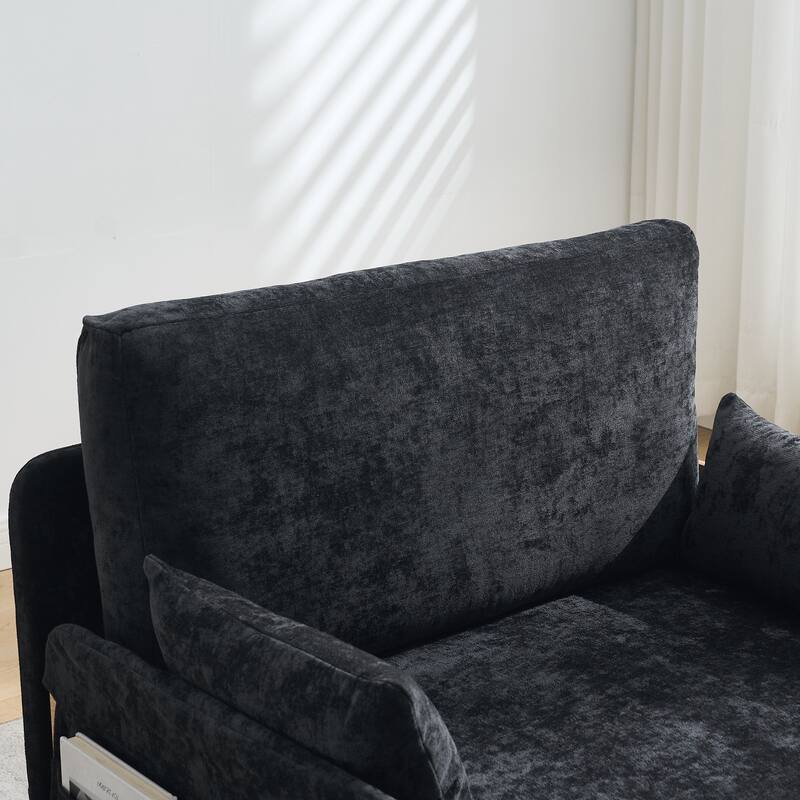 Foldable Sofa Bed Recliner, 3-In-1 Convertible Sleeper, Suitable For Small Spaces, With Three Pillows