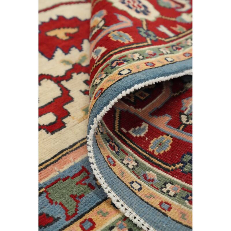 Hand Knotted Oriental 100% Wool Carpet Traditional Medallion Beige & Ivories Heriz (serapi) Area Rug - 9' 10'' X 7' 11''