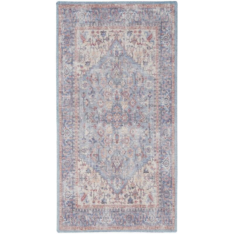 Cihu Power Loomed Distressed Floral Traditional Soft Area Rug By HomeRoots - 60' X '36' X '0.28