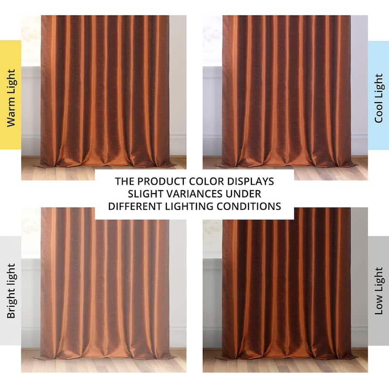 Exclusive Fabrics Vintage Textured Faux Dupioni Silk Room Darkening Curtains (1 Panel)