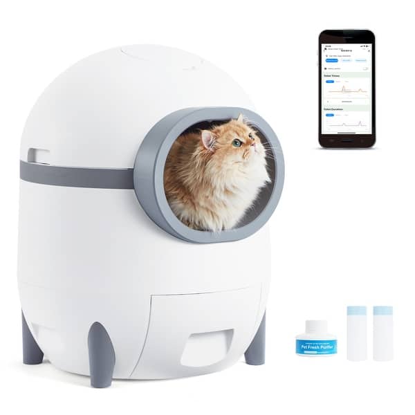 Self-Cleaning Cat Litter Box Double Safety Protection,100L Automatic Litter Box-Robot For Multiple Cats,Large Electric Litter Kitty