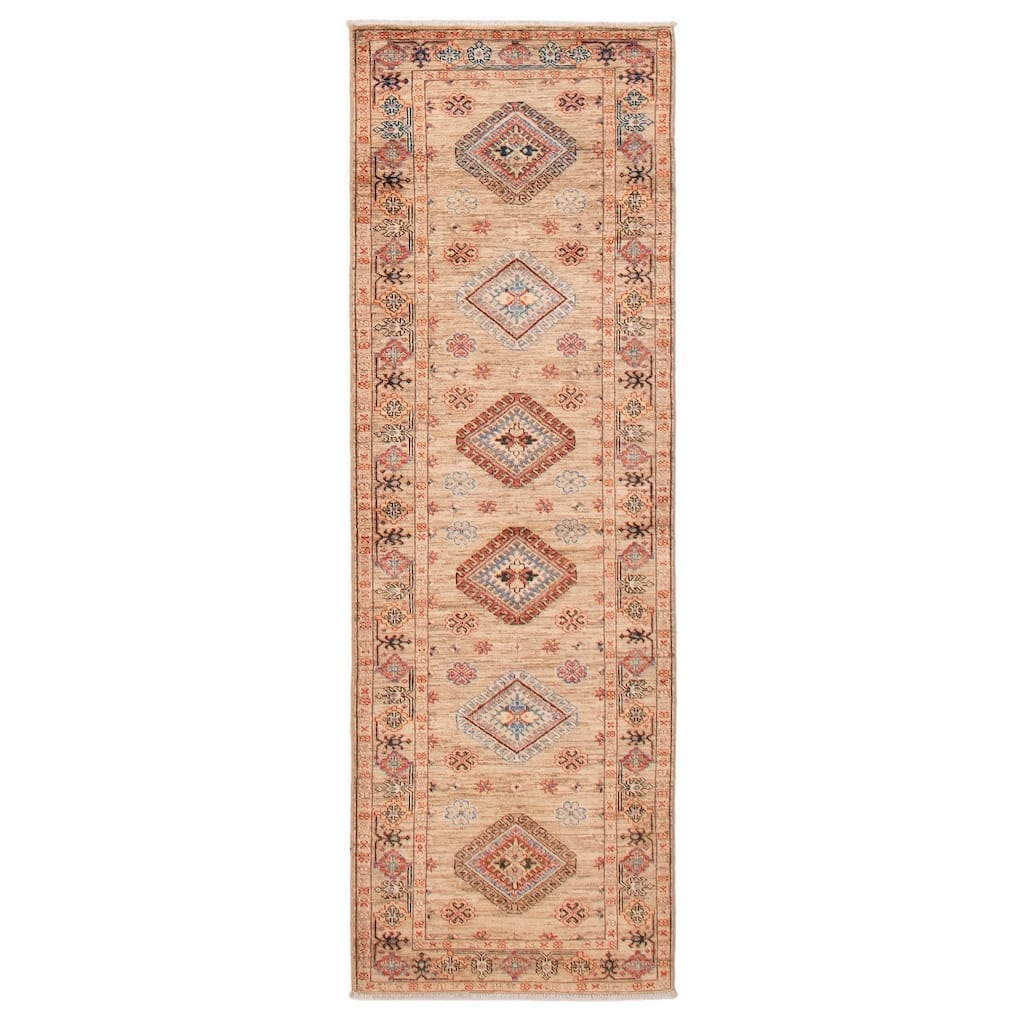 ECARPETGALLERY Hand-knotted Aryana Tan Wool Rug - 2'9 x 8'1