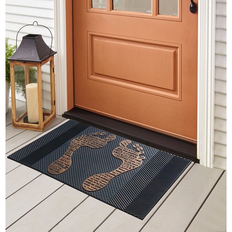 Door Mats Outdoor, All-Season Heavy Duty Durable Door Mat for Home  Entrance, Garage and Garden Entryway Floor Mat, Non Slip Natural Rubber,  Fade Resistant, Easy Clean 