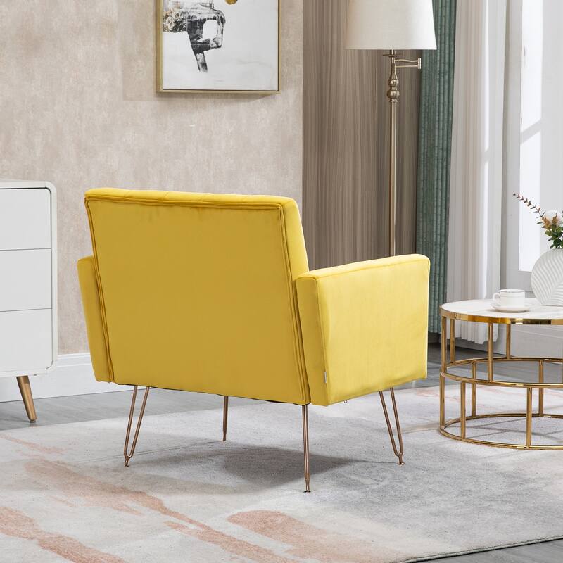 Modern Velvet Single Reading Chairs with Arm Set of 2