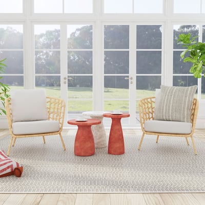 Classic Home Collins 19" Concrete Outdoor Accent Table