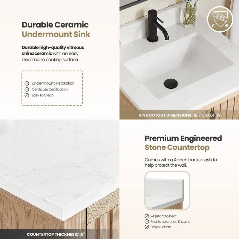 Shenzhen Bath Vanity with Composite Stone Top without Mirror