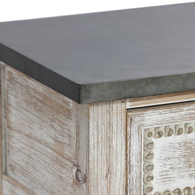 Farmhouse Distressed Wood and Metal 3-Drawer Console Table