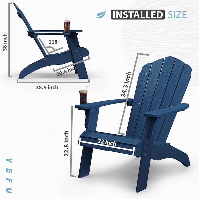 WINSOON HIPS Oversized Adirondack Chair with Cup-Holder