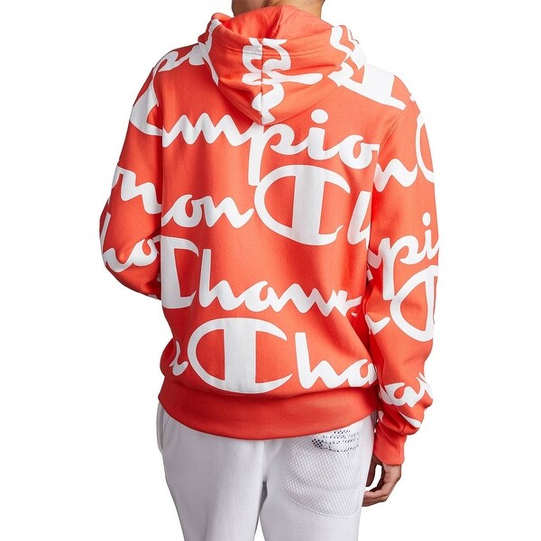 champion all over print hoodie red