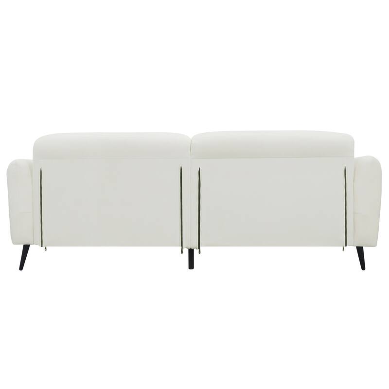 83.9" Chenille Sofa with Storage Pockets, 2-3 Seat Couch for Apartment or Living Room