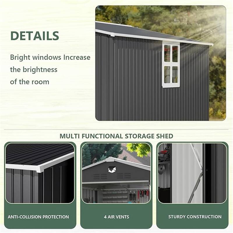 Metal Garden Sheds 10FTx8FT Outdoor Storage Shed