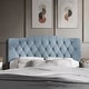 preview thumbnail 2 of 20, CraftPorch Velvet Button Tufted Curved Adjustable Headboard