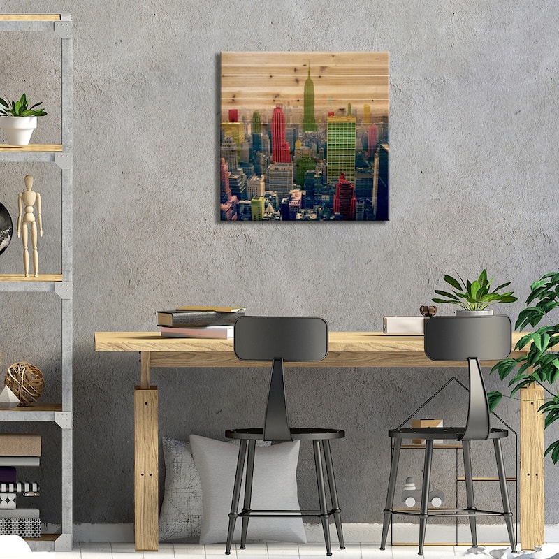 New York City Pop 2 Print On Wood by Unknown Artist - Multi-Color