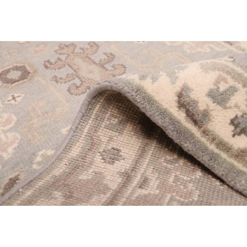 ECARPETGALLERY Hand-knotted Royal Oushak Grey Wool Rug - 2'6 x 9'9