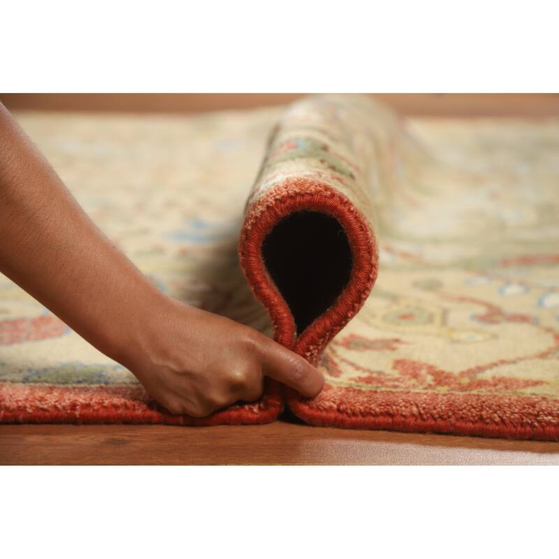 Light Brown Animals Ziegler Oriental Area Rug Hand-Knotted Wool Carpet - 7'9" x 9'8"