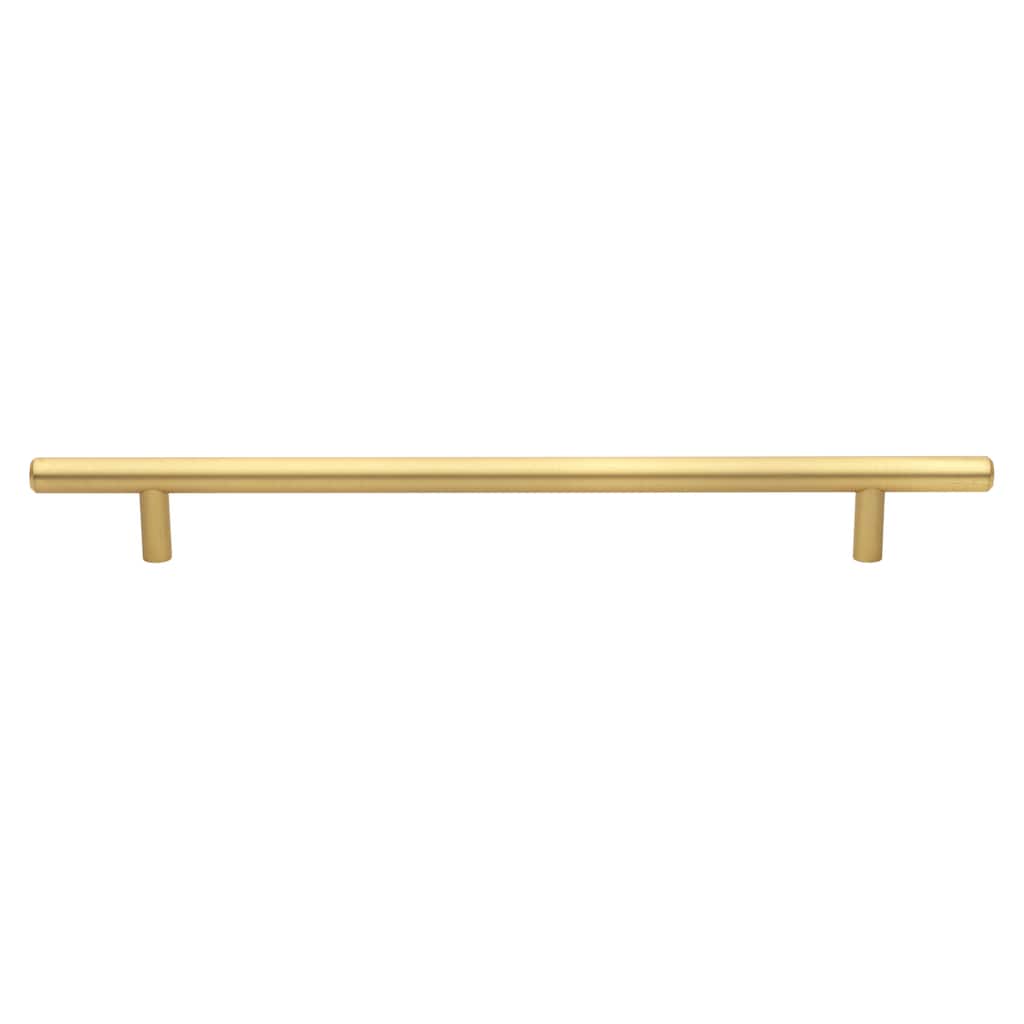 GlideRite 5-Pk 9 in. Center Satin Gold Solid Steel Cabinet Bar Pulls - Satin Gold