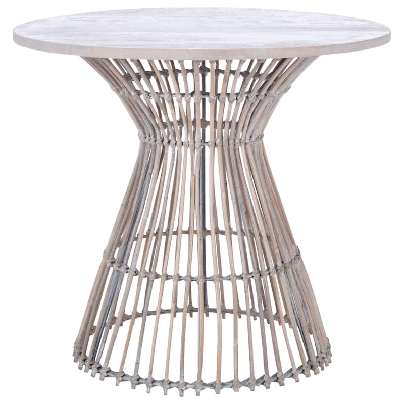SAFAVIEH Abigail Coastal Round Accent Table - 23" W x 23" L x 20.1" H - 23Wx23Dx20H - Grey White Wash