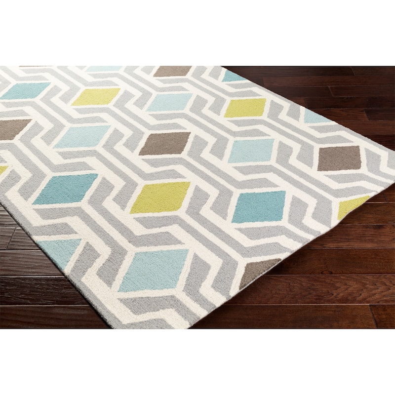 Pass Hand-Tufted Retro Geometric Wool Rug (7'6 x 9'6)