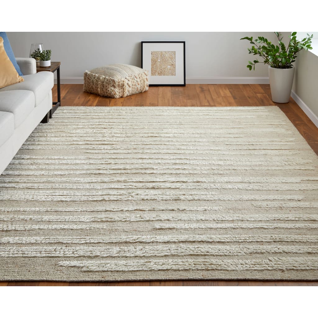 Grand Bazaar Saena Hand Woven Stripes Transitional Area Rug