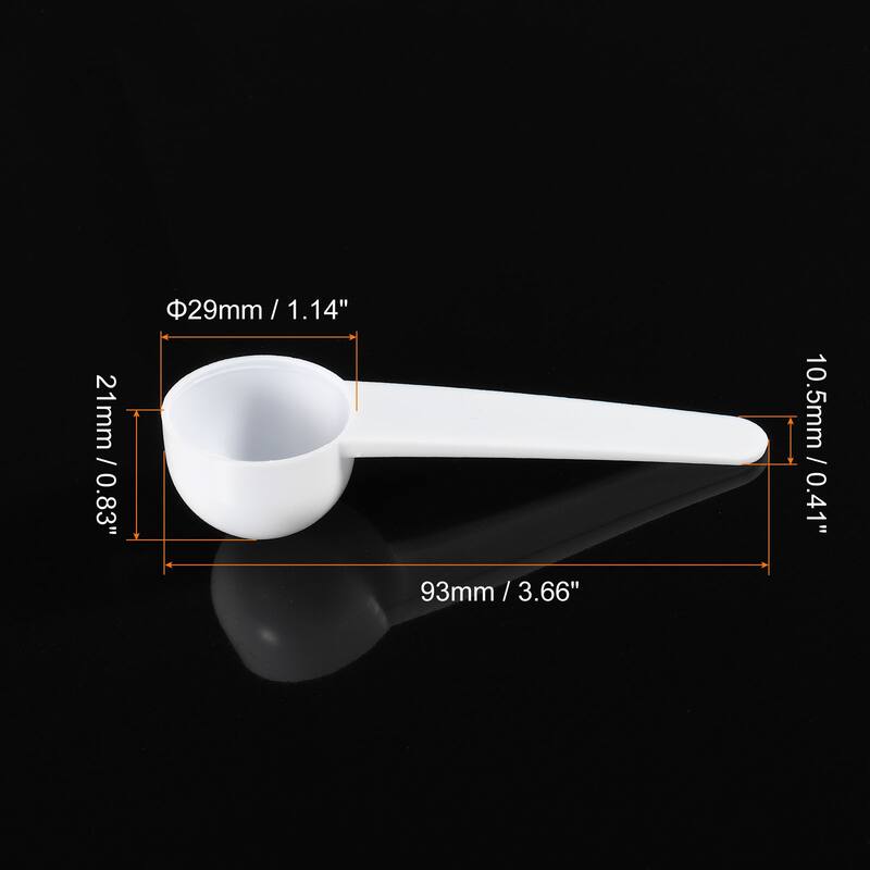 Micro Spoons 5 Gram Measuring Scoop Round Bottom Mini Spoon 15Pcs - White - White