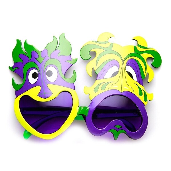Mardi Gras Party Happy Sad Smile Now Cry Later Novelty Sunglasses ...