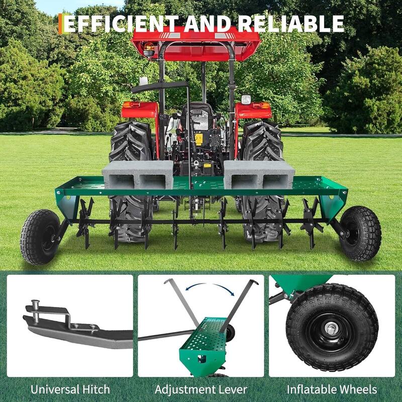 48 Inch Tow Behind Lawn Core Aerator for Professional Yard, Garden, Farm Care