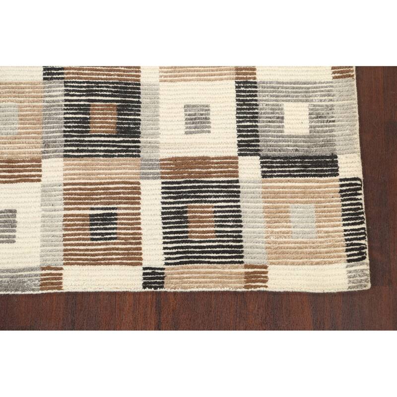 Geometric Contemporary Moroccan Oriental Wool Area Rug Handmade - 5'6" x 7'6"
