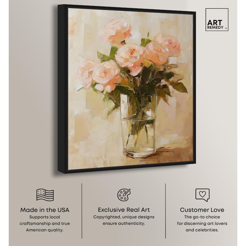 Soft Pink Blooms Canvas by Art Remedy