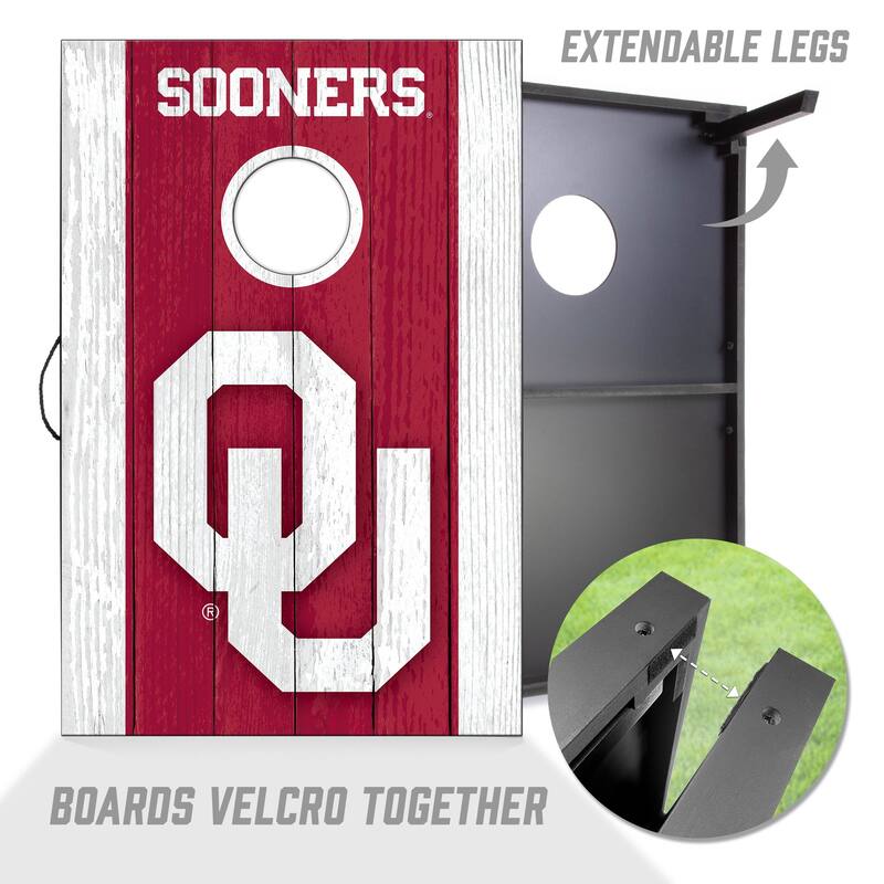 Oklahoma Sooners NCAA Compact 2x3 Tailgate Cornhole Board Set