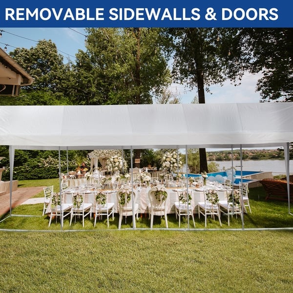 16x32 ft Outdoor Upgraded Galvanized Canopy White Party Tent Shelters ...