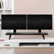 preview thumbnail 1 of 6, Jani Wood Monitor Stand Riser Desk - Ergonomic Design Stand, Desktop Organizer Table for Home, Office Workspace, Gaming Desk Black